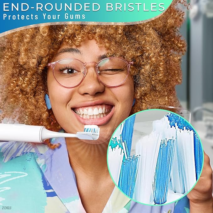 4 Pcs Replacement Tooth Brush Heads with Soft Bristles | Sensitive Toothbrush Heads Compatible with Oral-B 3733 4732 4734 Models – Dual Cleaning Action, Snap-On Design for Daily Oral Care & Cleaning