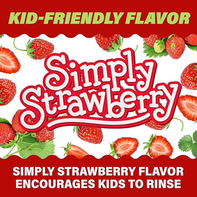 ACT Kids Anticavity Fluoride Mouthwash, Sugar & Alcohol Free Mouth Rinse Strengthens Teeth, Simply Strawberry, 16.9 fl. oz.(Pack of 3)