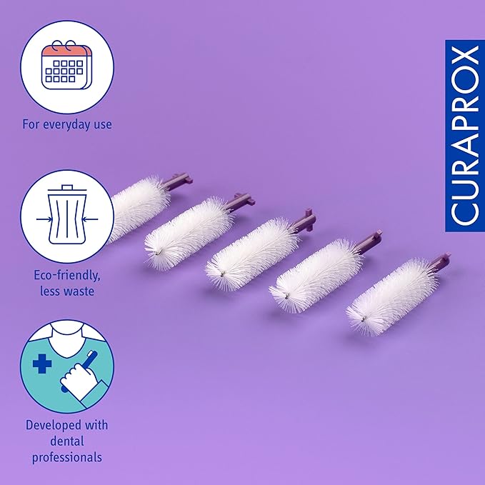 Curaprox Interdental Brush Set CPS 408 Perio – for Wider Gaps & Gum Care | Includes 5 Brushes & Ergonomic Holder for Comfortable Cleaning | Swiss Made