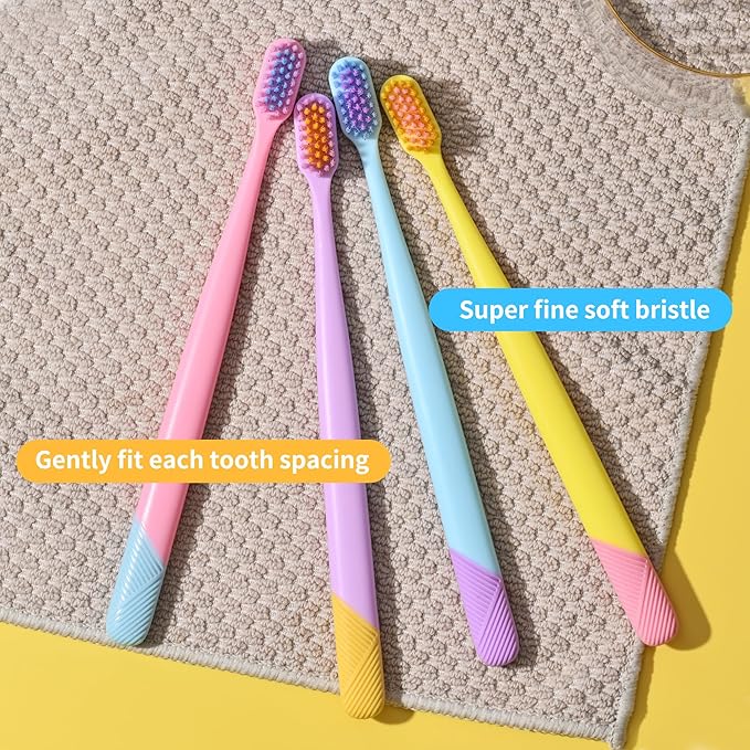VIWIK 10 Pack Colorful Ultra-Soft Bristle Toothbrush – BPA-Free, Gentle on Gums, Effective Plaque Removal for Sensitive Teeth – Durable, Perfect for Adults and Kids