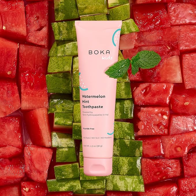 Boka Fluoride Free Toothpaste Nano Hydroxyapatite Toothpaste - Watermelon Mint Flavor, 1.3 oz 2pk US Manufactured