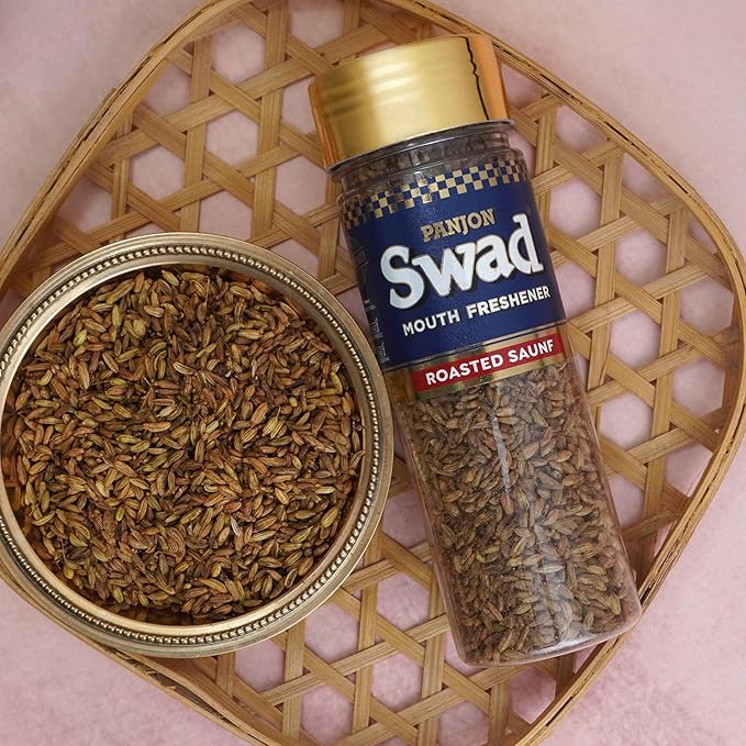 Panjon Swad Roasted Saunf Mukhwas Mouth Freshener 1 Bottle, 100g