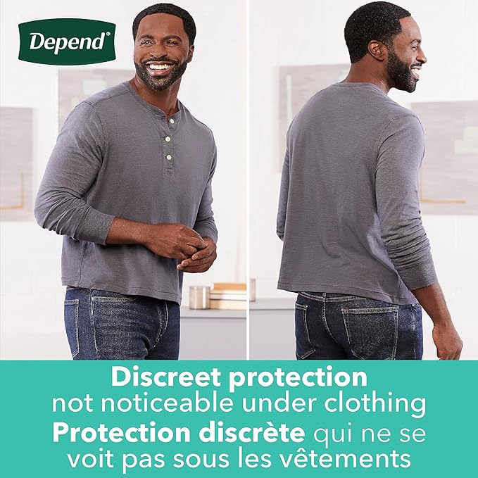 Depend Depend Fit-flex Incontinence Underwear for Men, Maximum Absorbency, S/m, Grey, 38 Count (2 Packs Of 19), Sm/Med, 19 Count