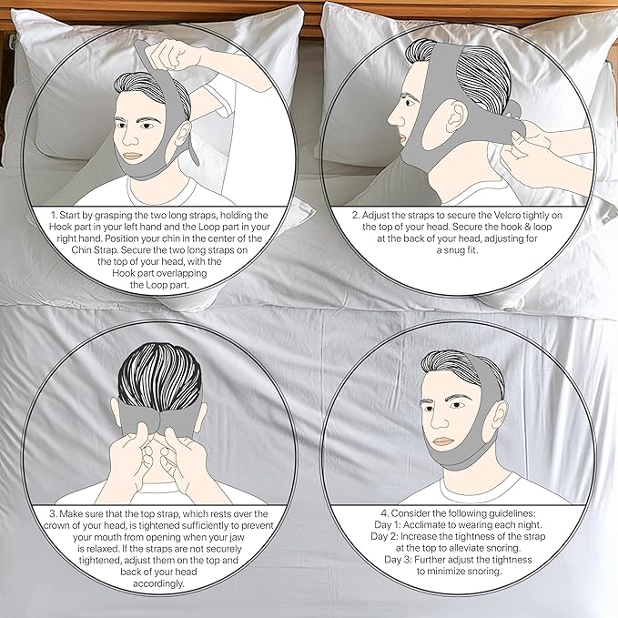Chin Strap for CPAP Users | Comfortable Mouth Support to Encourage Closed Mouth Positioning Nasal Breathing for Men and Women Who Breathe Through The Mouth During Sleep by PIDOTI (Pink, S-M)