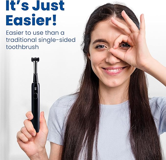 Triple Bristle Max Sonic | 3 Sided Toothbrush w/ 4 Modes | Dentist Created & Approved Triple Sided | Soft Charcoal Infused Nylon Bristles | Rechargeable & Waterproof