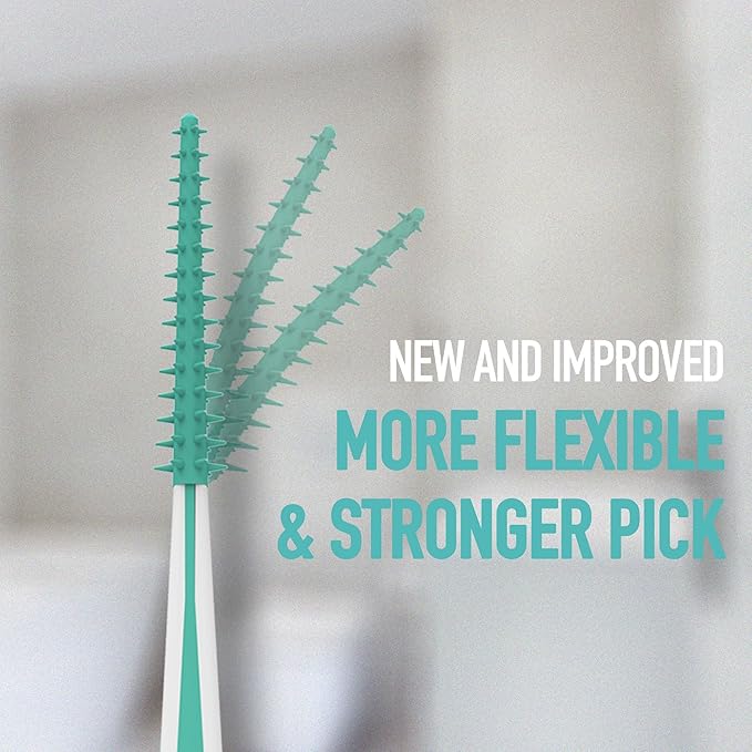 Dr. Emma Soft Rubberized Dental Picks Mint Brush Picks, 100 Count (1 Packs, Mint)
