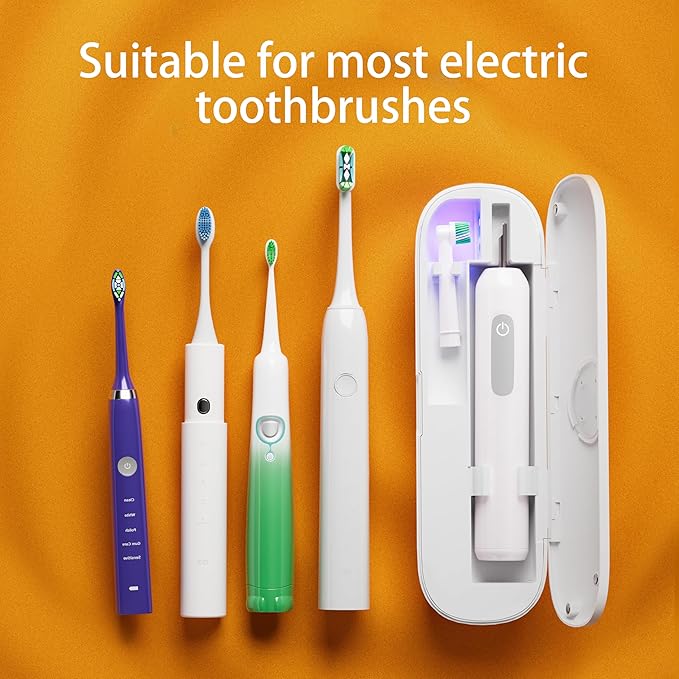 iHave Toothbrush Sanitizer Travel Case for Electric Toothbrush, Portable UV Toothbrush Case with 4-Hour Smart Disinfection Cycle, USB Rechargeable, 100-Day Long Standby