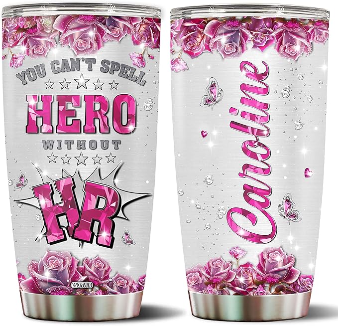 Personalized Human Resources Gifts For Women 20oz Insulated Stainless Steel Travel Mug Coffee Tumbler Cup With Lid Hr Gift For Wife Daughter Mom Christmas Birthday Mother's Day Valentine