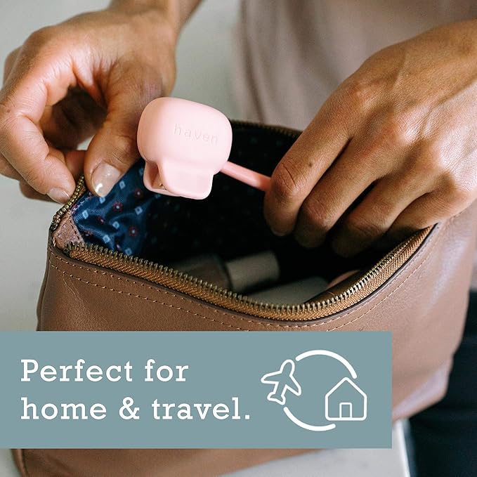 Haven Toothbrush Cover - Fits Electronic and Manual Toothbrushes - Toothbrush Case Holder for Travel - Set of Two Tooth Brush Cap Protectors (White and Coral)